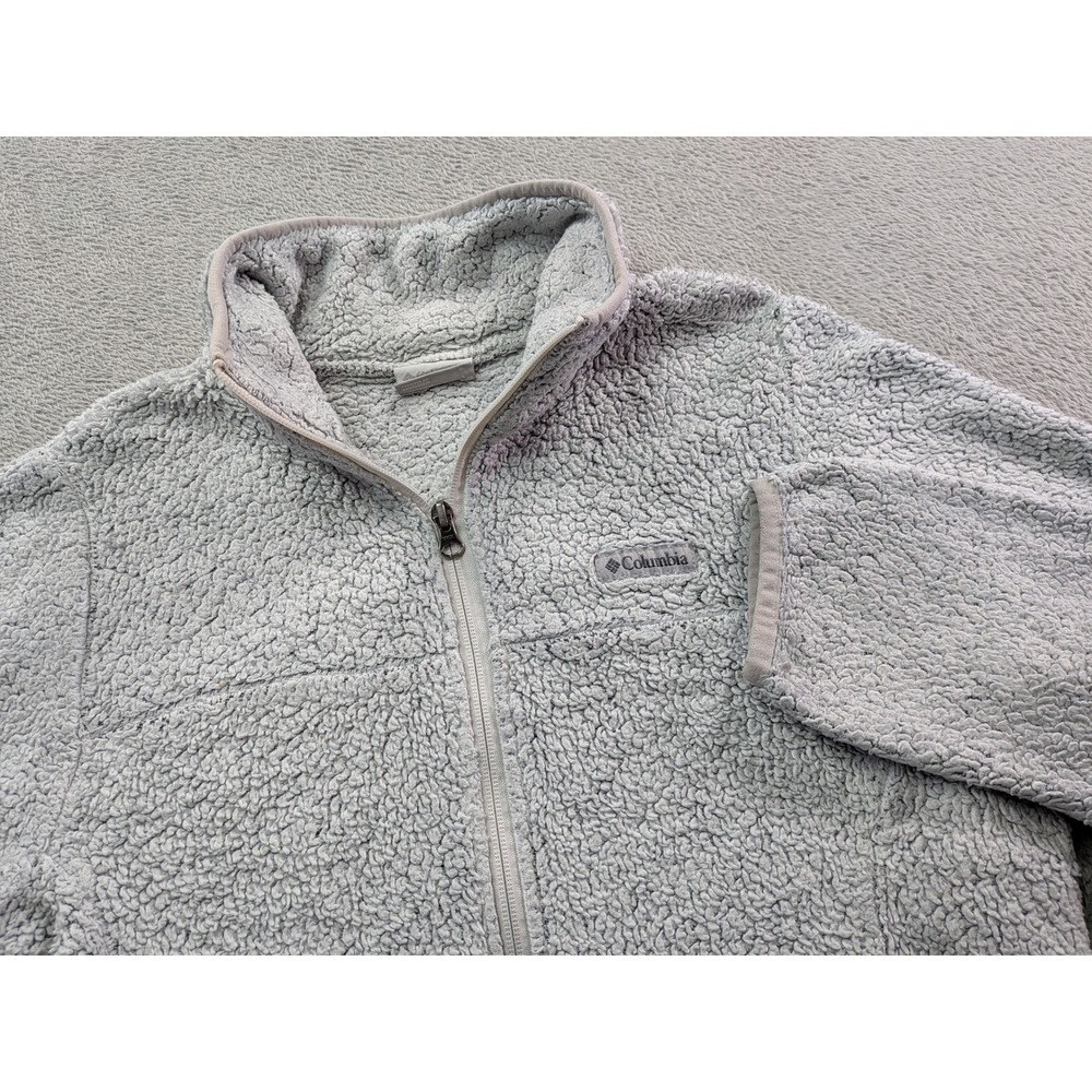 Columbia Womens Sherpa Fleece Full Zip Jacket Grey Large XL1321 1725301